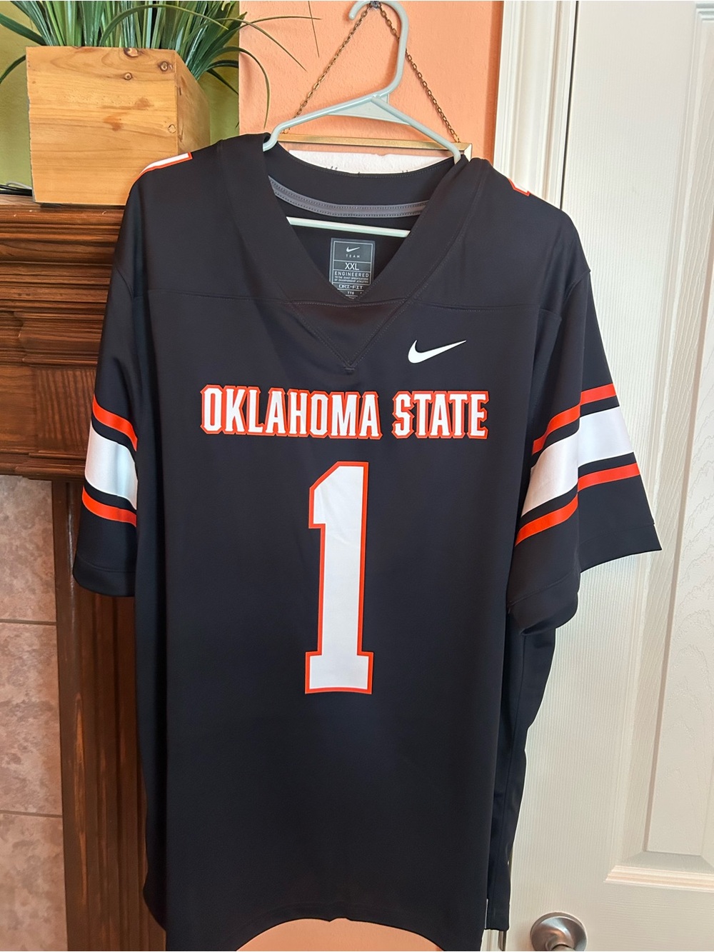 Nike Oklahoma State Black Football Jersey with Orange & White Accents XXL